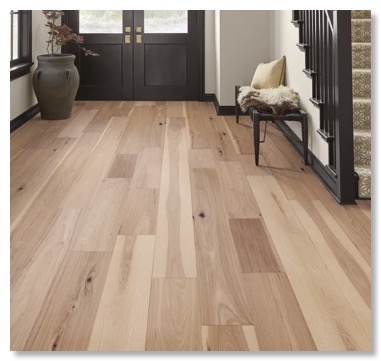 Solid hickory floor wide plank